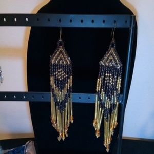 Earrings with matching bracelet.